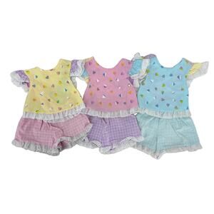 vintage 80s girls matching outfits shorts‎ tops lot triplets